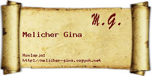 Melicher Gina névjegykártya